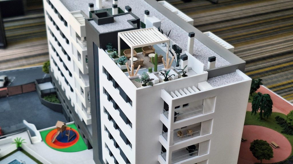 Maqueta de la promoción de obra nueva Zitizen en Málaga